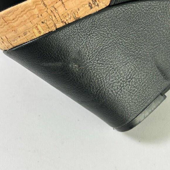 Aerosoles Putnam Wedge Sandal Womens 8.5 M Black Slingback Cork Elastic  Strap - Picture 7 of 12